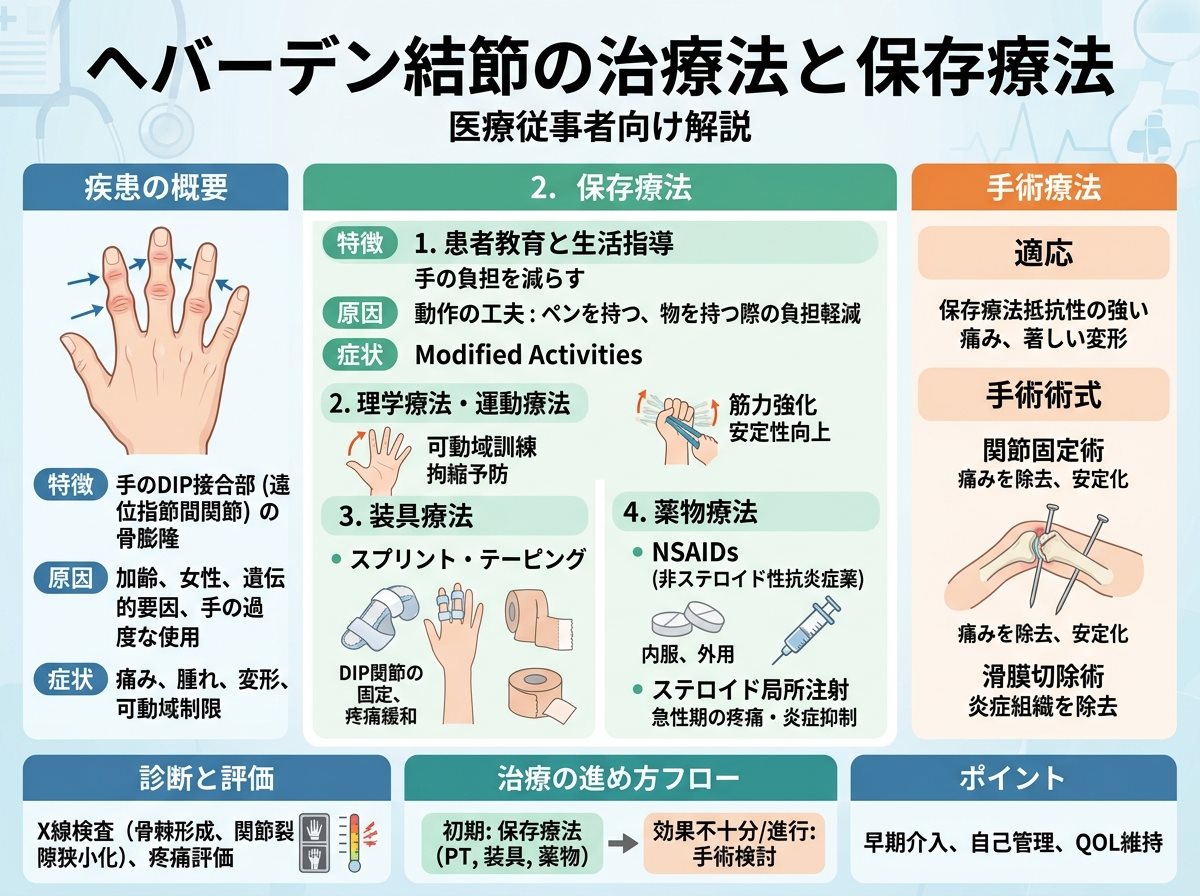 へバーデン結節の治療法と保存療法