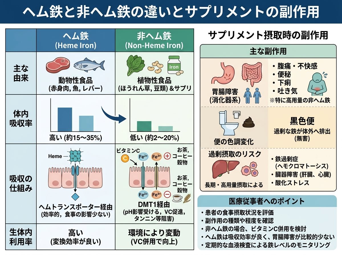 ヘム鉄と鉄の違い サプリの副作用