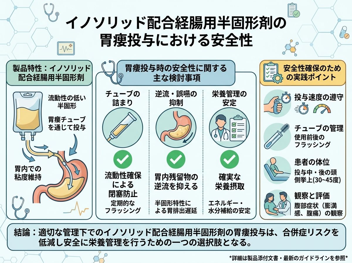 イノソリッド配合経腸用半固形剤の胃瘻投与における安全性