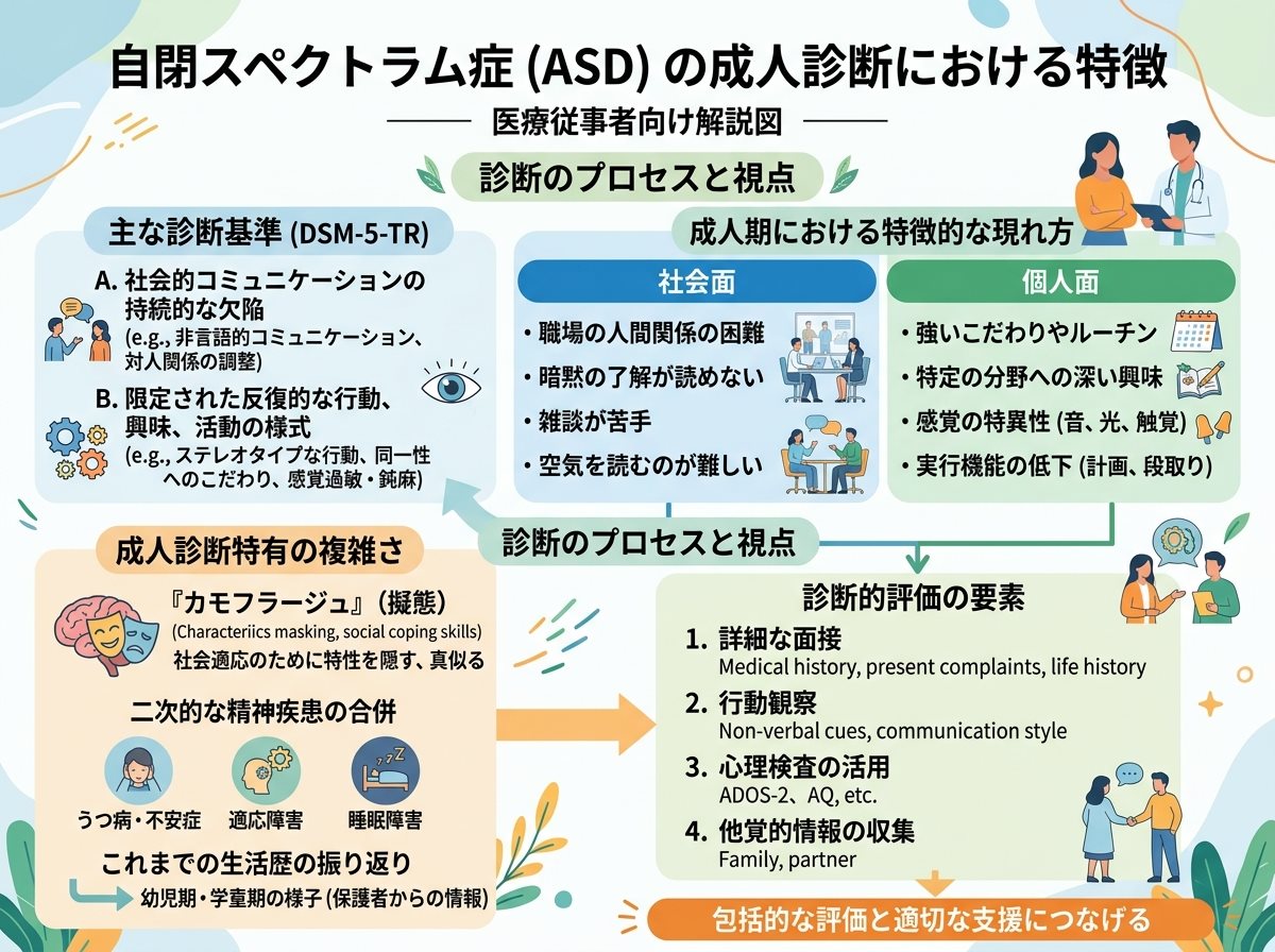 自閉スペクトラム症の成人診断における特徴