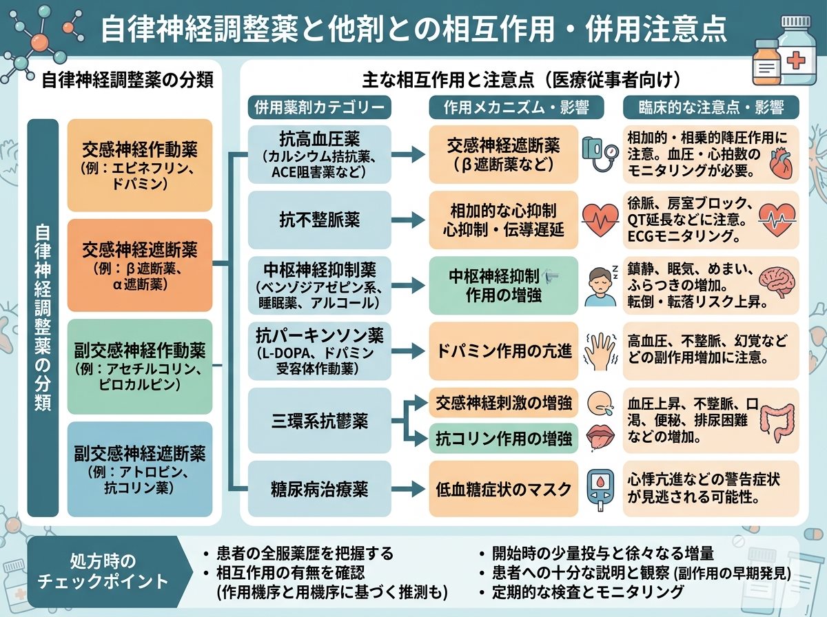 自律神経調整薬と他の薬剤との併用について