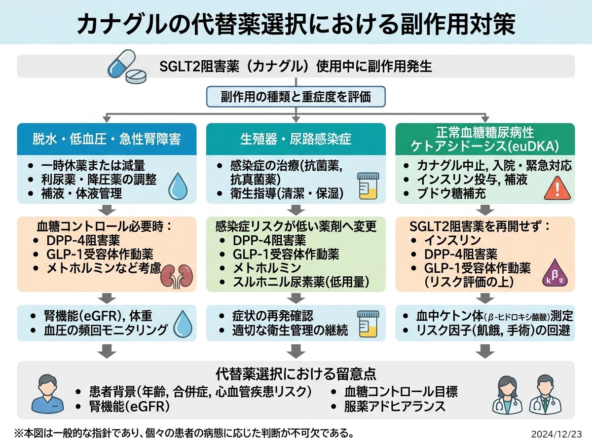 カナグルの代替薬選択における副作用対策
