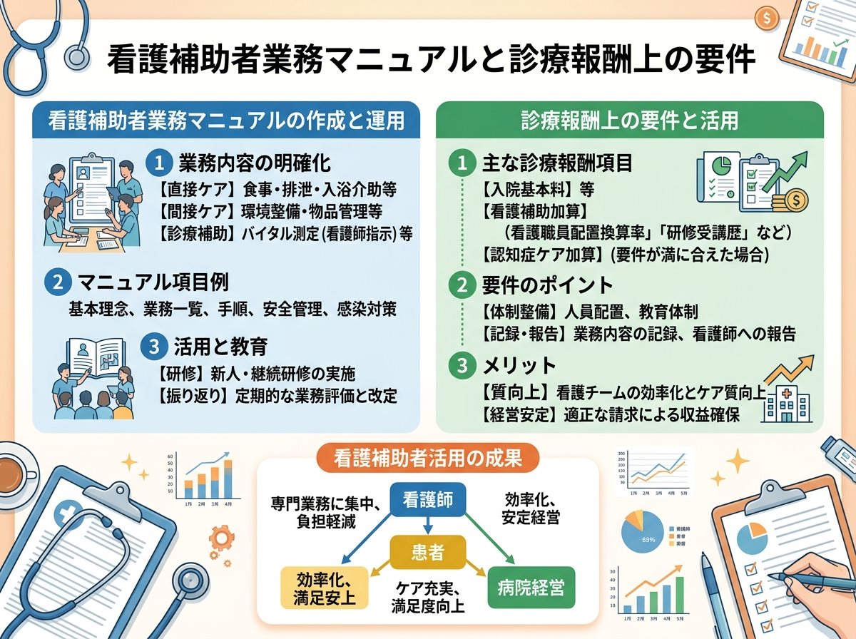 看護補助者業務マニュアルと診療報酬上の要件