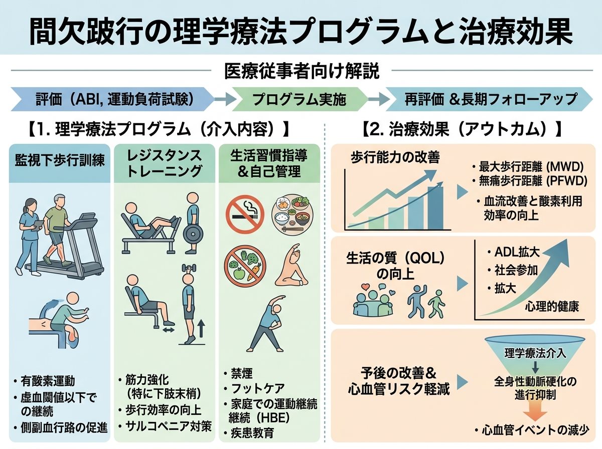 間欠跛行の理学療法プログラムと治療効果