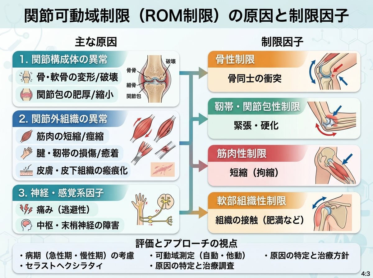 関節可動域制限の原因と制限因子