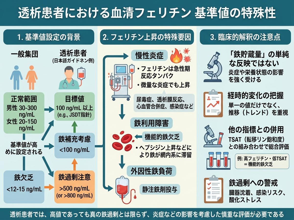 透析患者における血清フェリチン 基準値の特殊性