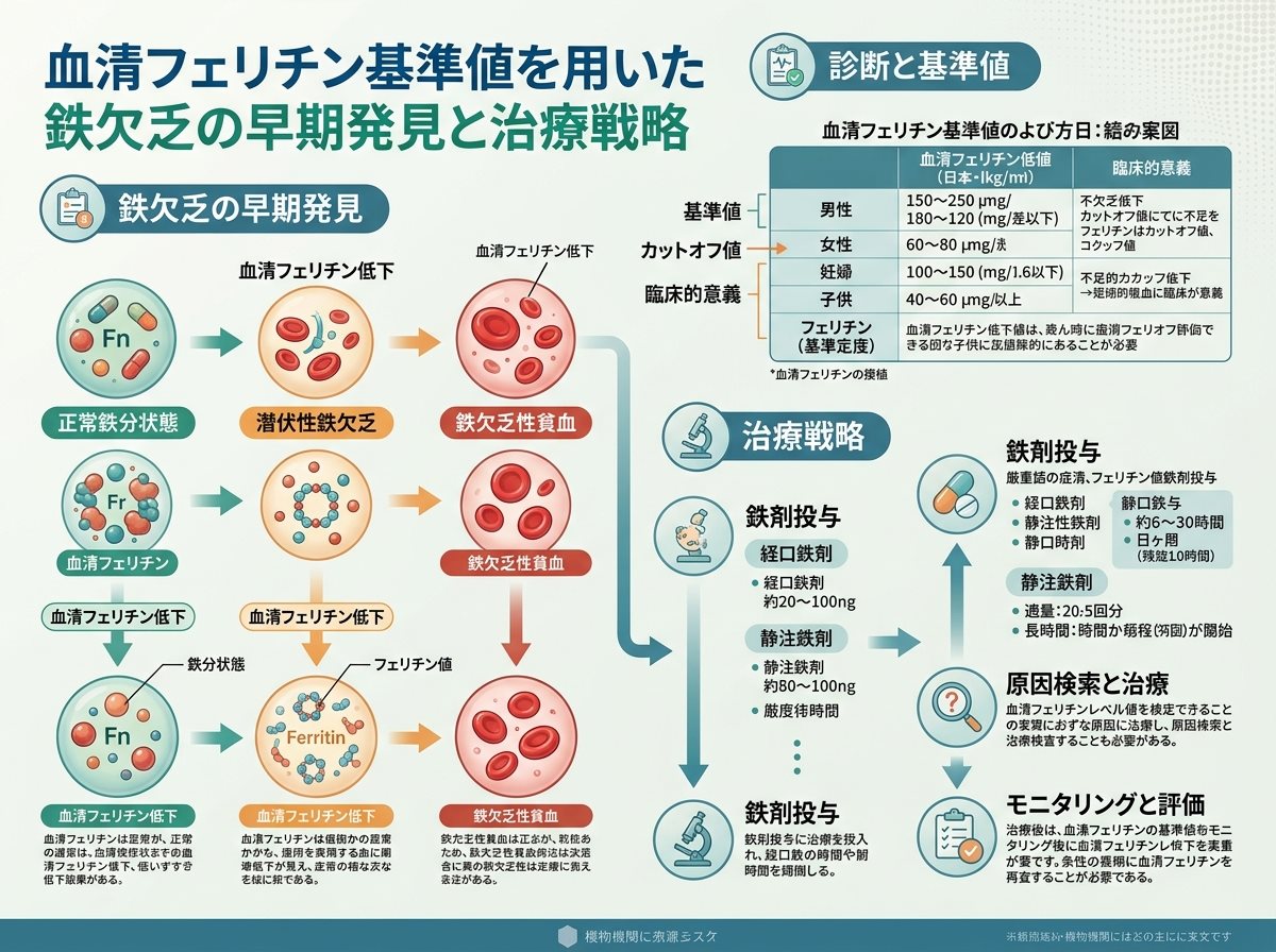 血清フェリチン 基準値を用いた鉄欠乏の早期発見と治療戦略