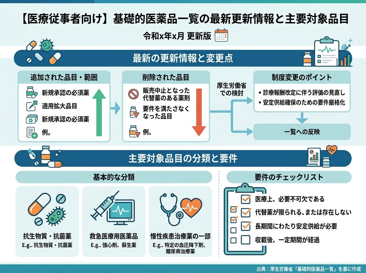 基礎的医薬品一覧の最新更新情報と主要対象品目