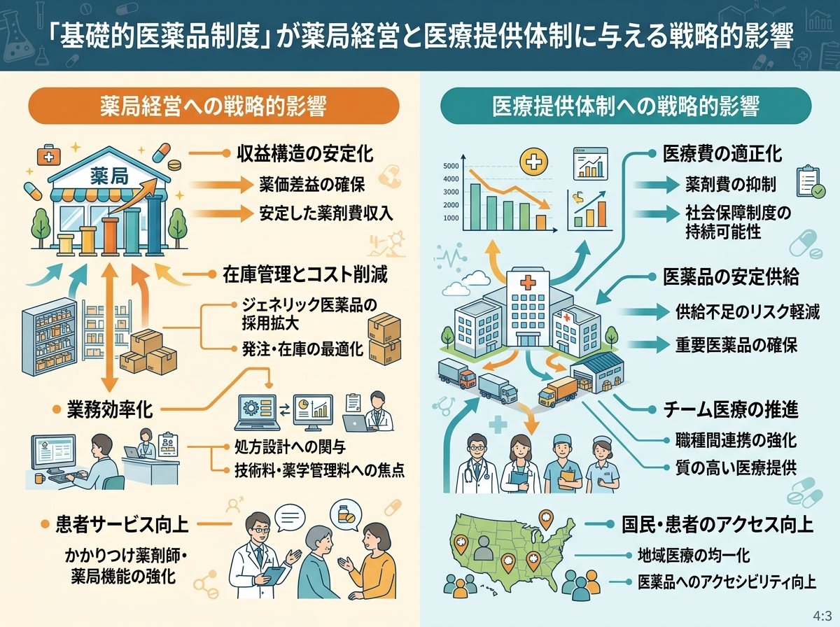 基礎的医薬品制度が薬局経営と医療提供体制に与える戦略的影響