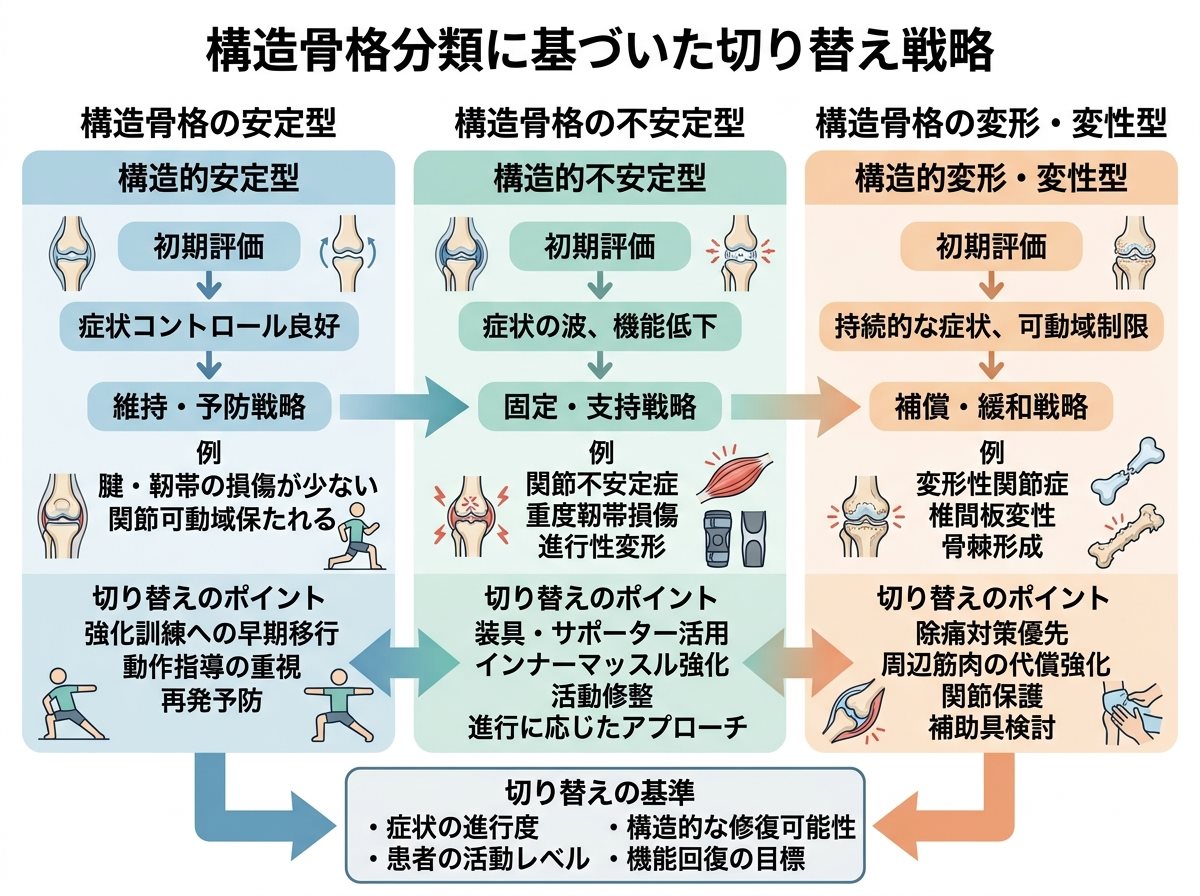 構造骨格分類に基づいた切り替え戦略