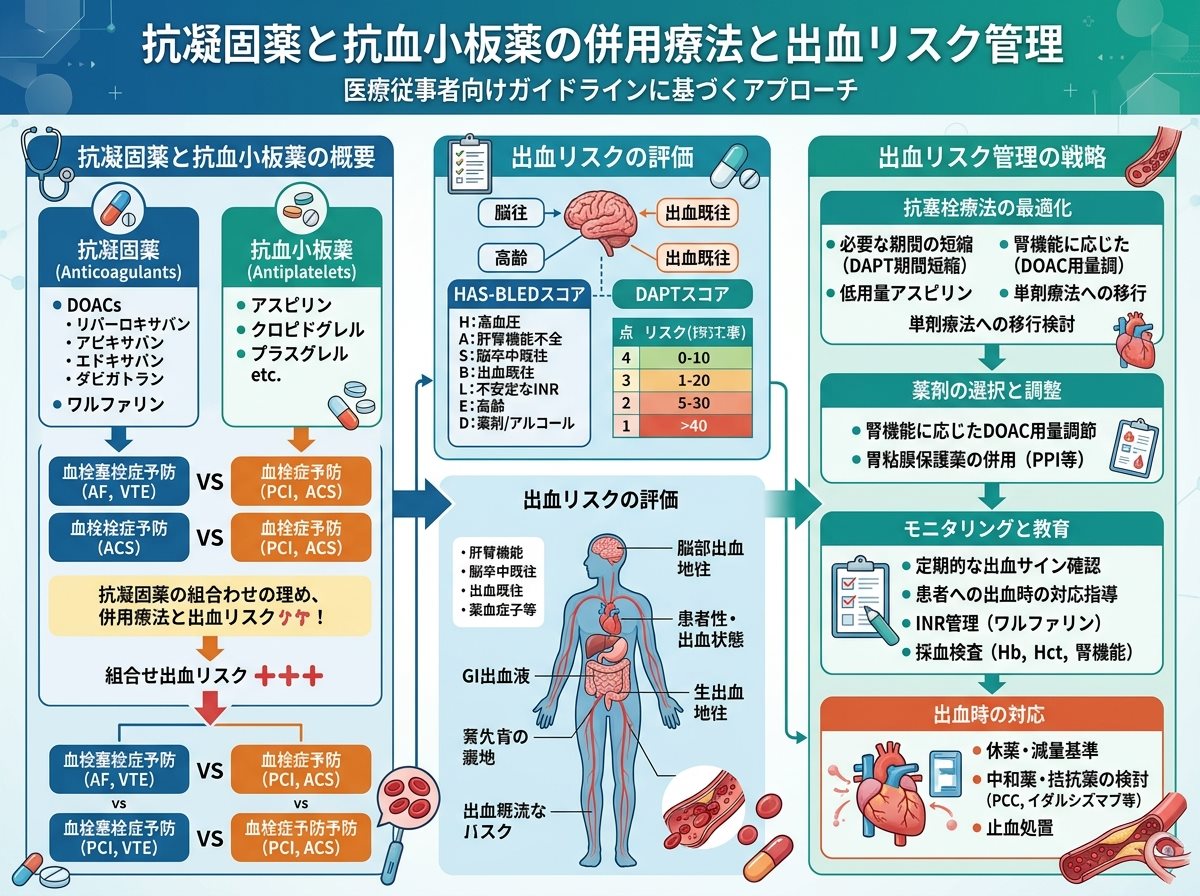 抗凝固薬と抗血小板薬の併用療法と出血リスク管理