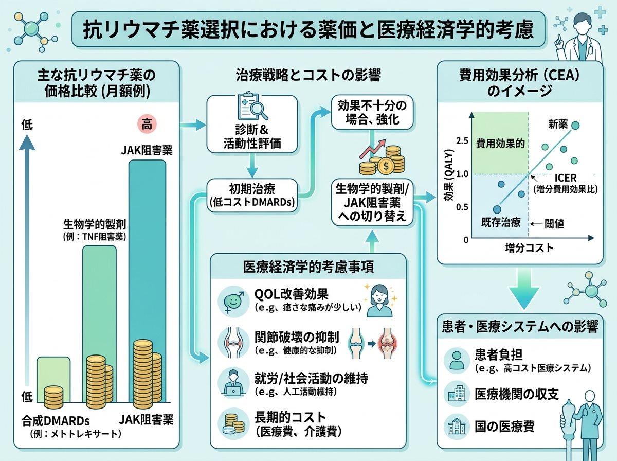 抗リウマチ薬選択における薬価と医療経済学的考慮