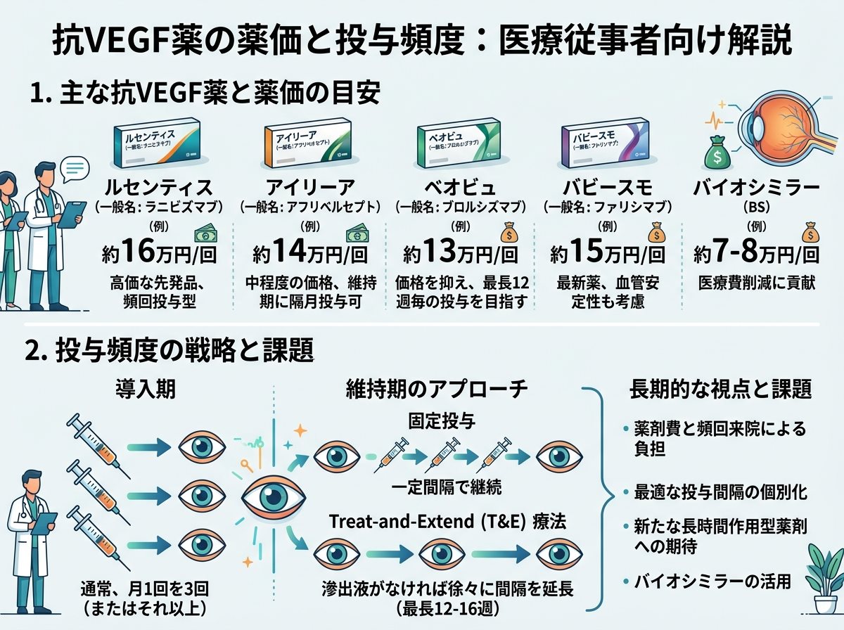 抗VEGF薬の薬価と投与頻度