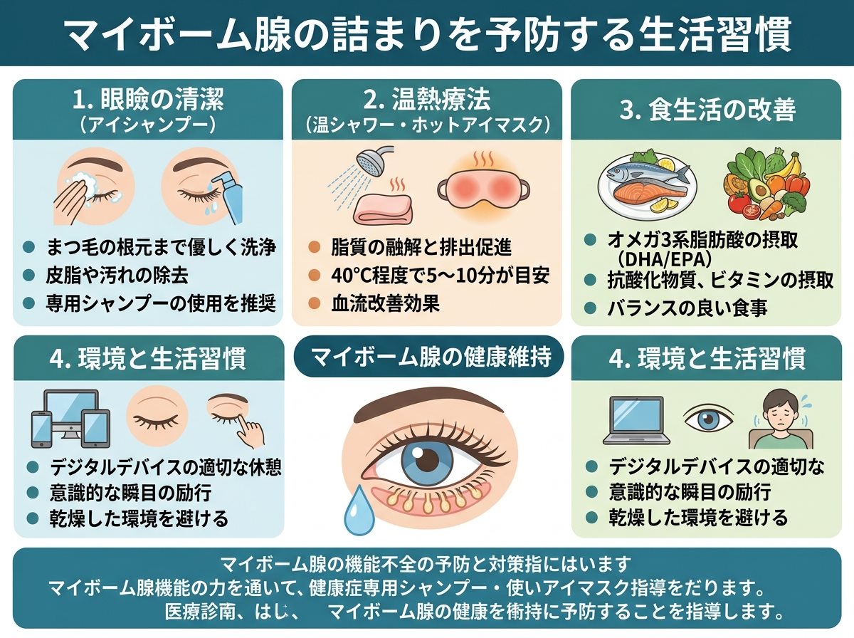 マイボーム腺の詰まりを予防する生活習慣
