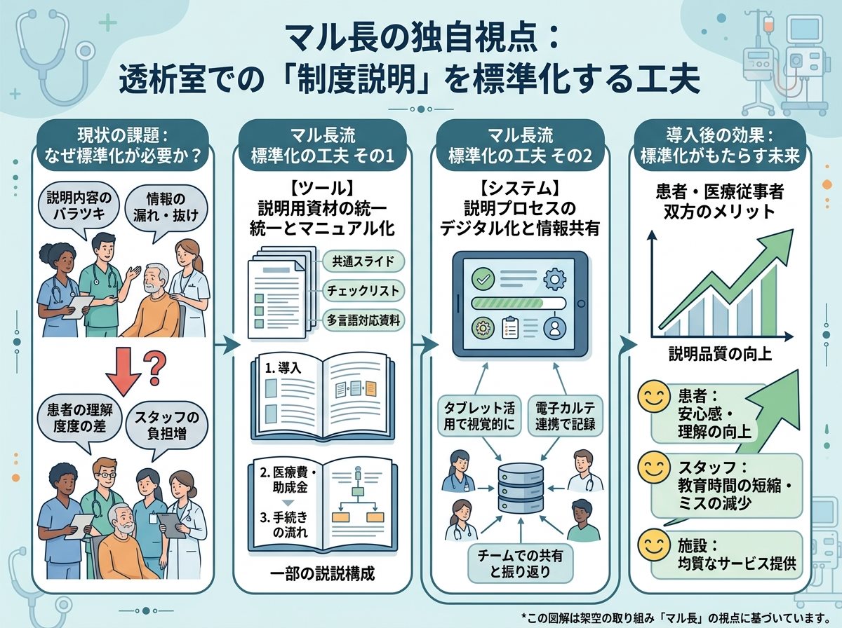 マル長の独自視点：透析室での「制度説明」を標準化する工夫