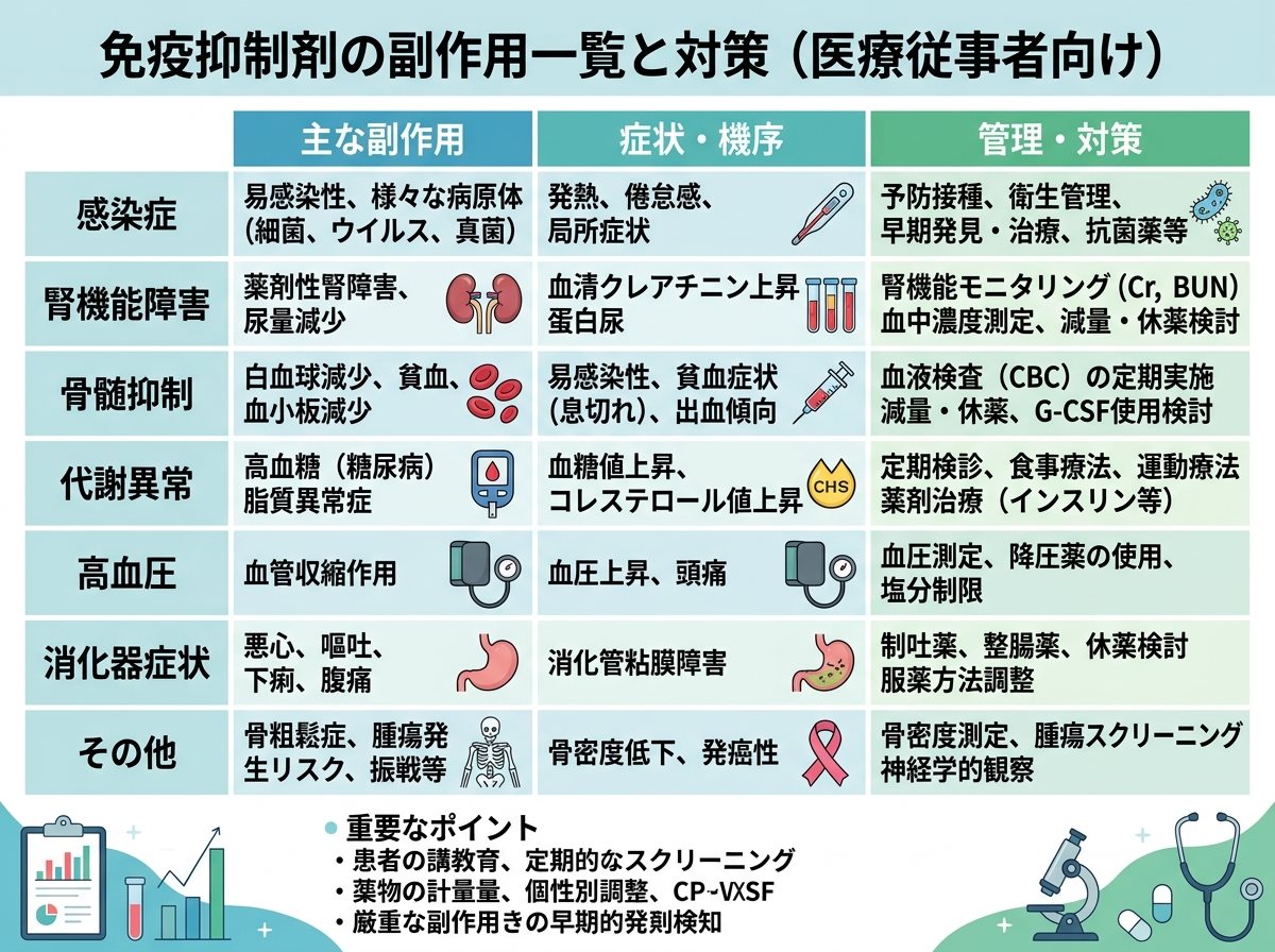 免疫抑制剤の副作用一覧と対策