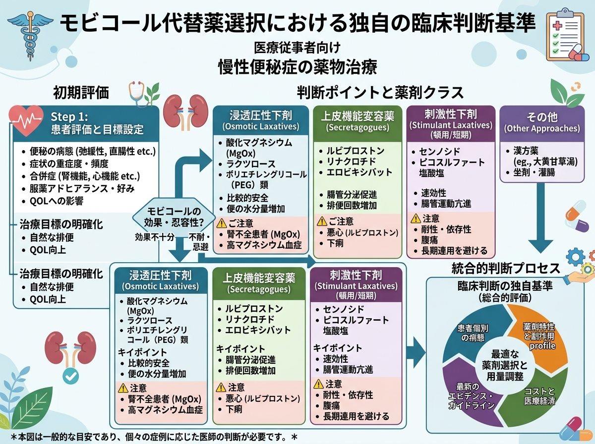 モビコール代替薬選択における独自の臨床判断基準
