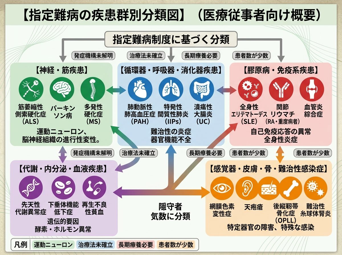 指定難病の疾患群別分類