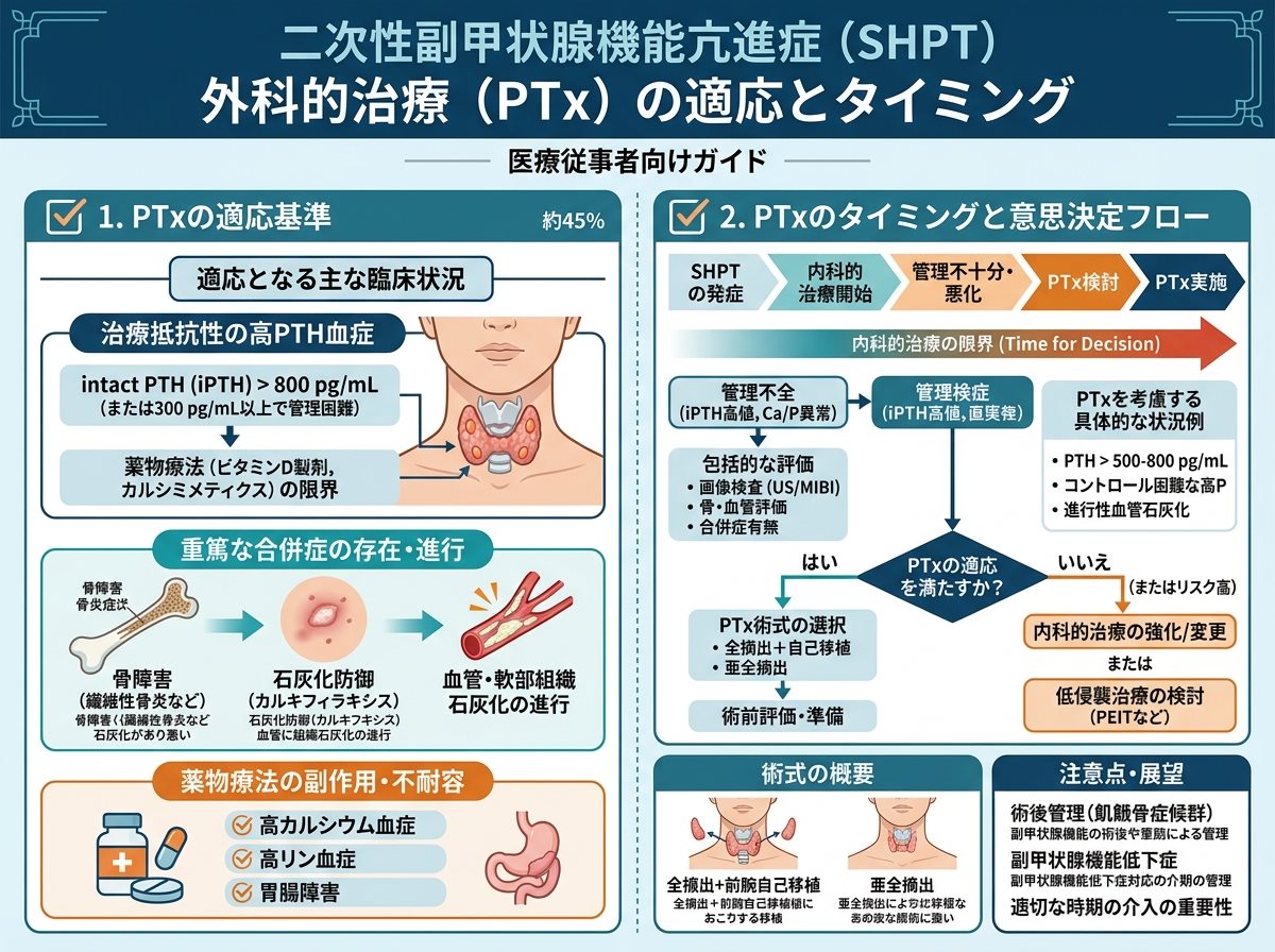 二次性副甲状腺機能亢進症治療 外科的治療（PTx）の適応とタイミング