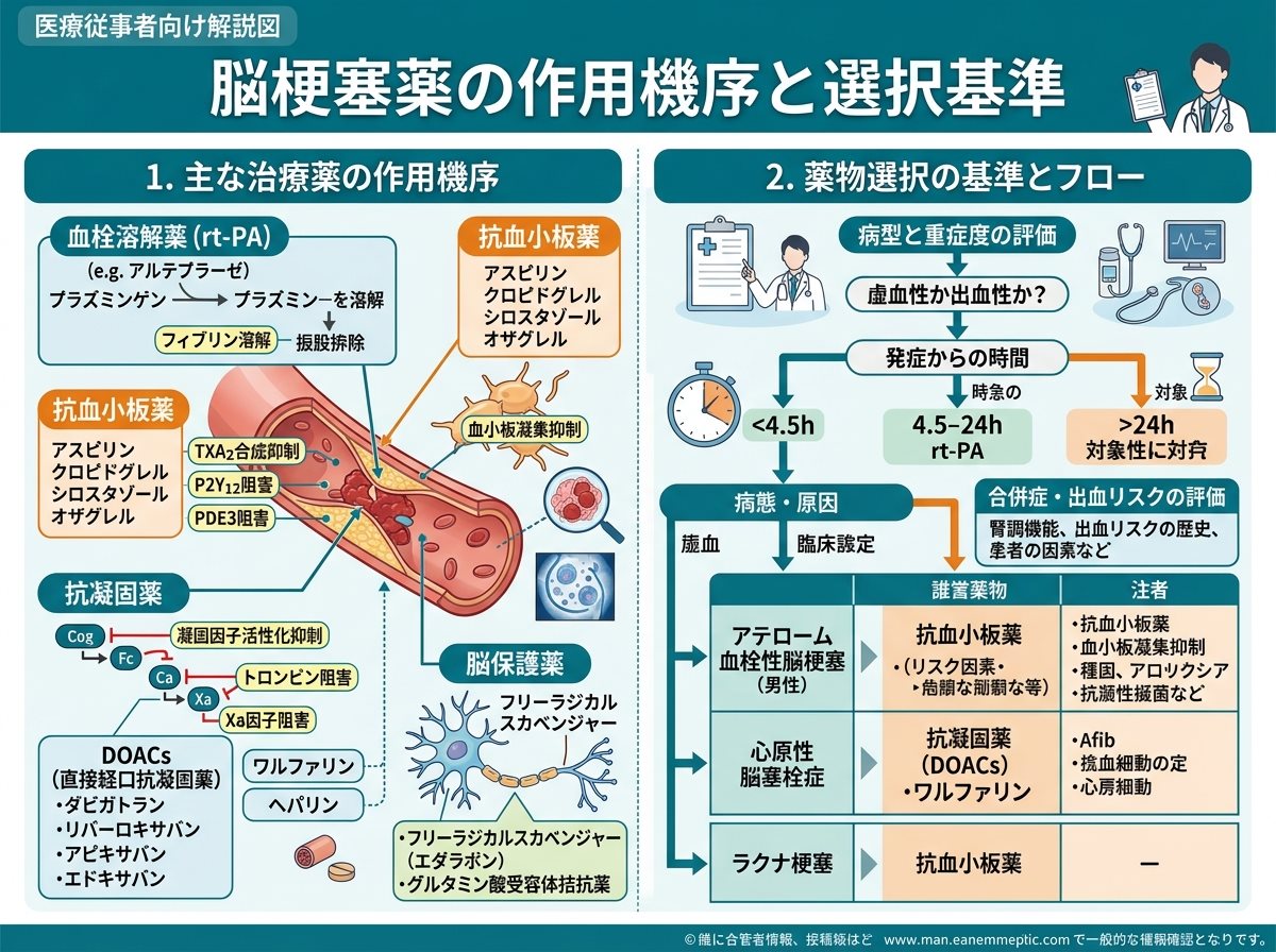脳梗塞薬の作用機序と選択基準