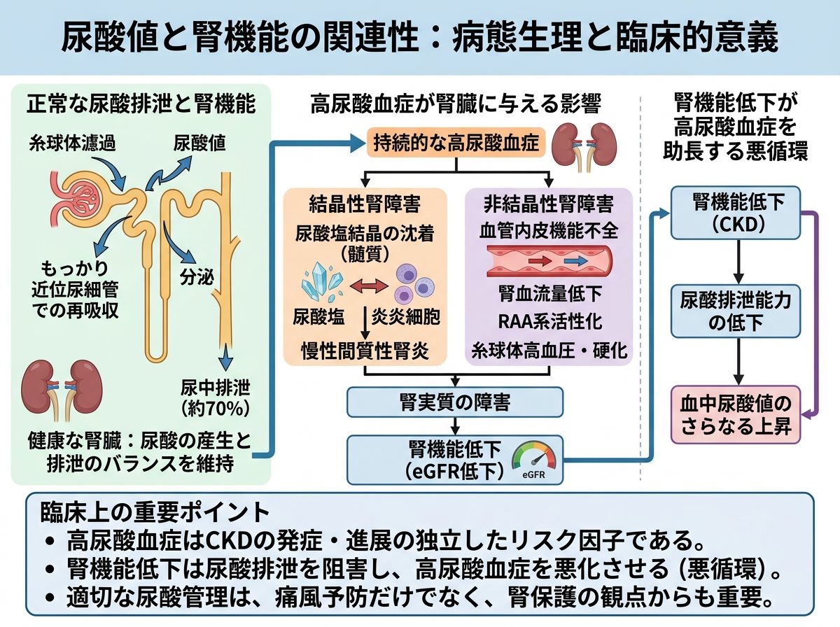尿酸値と腎機能の関連性