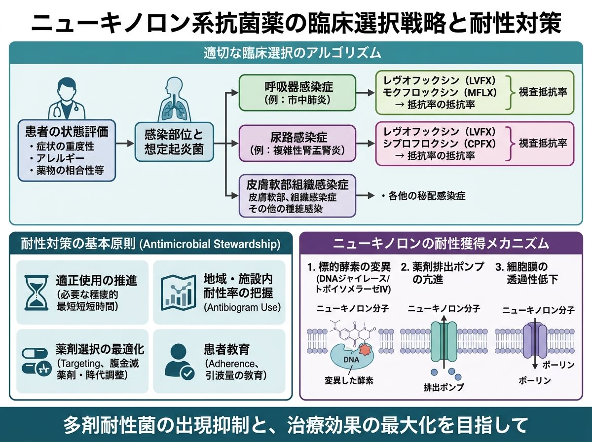 ニューキノロン系抗菌薬の臨床選択戦略と耐性対策