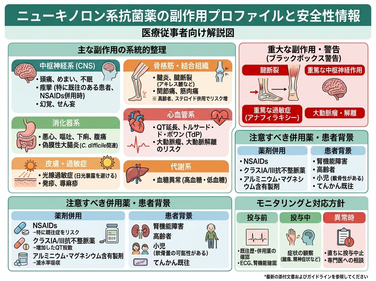 ニューキノロン系抗菌薬の副作用プロファイルと安全性情報