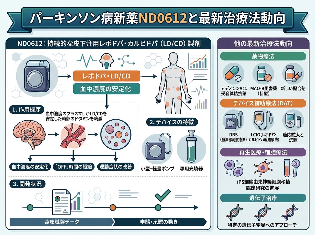 パーキンソン病新薬ND0612と最新治療法動向