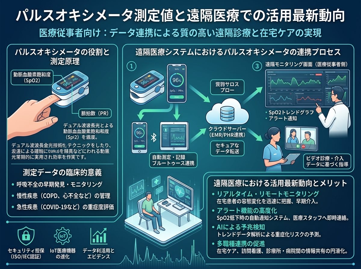 パルスオキシメータ測定値と遠隔医療での活用最新動向