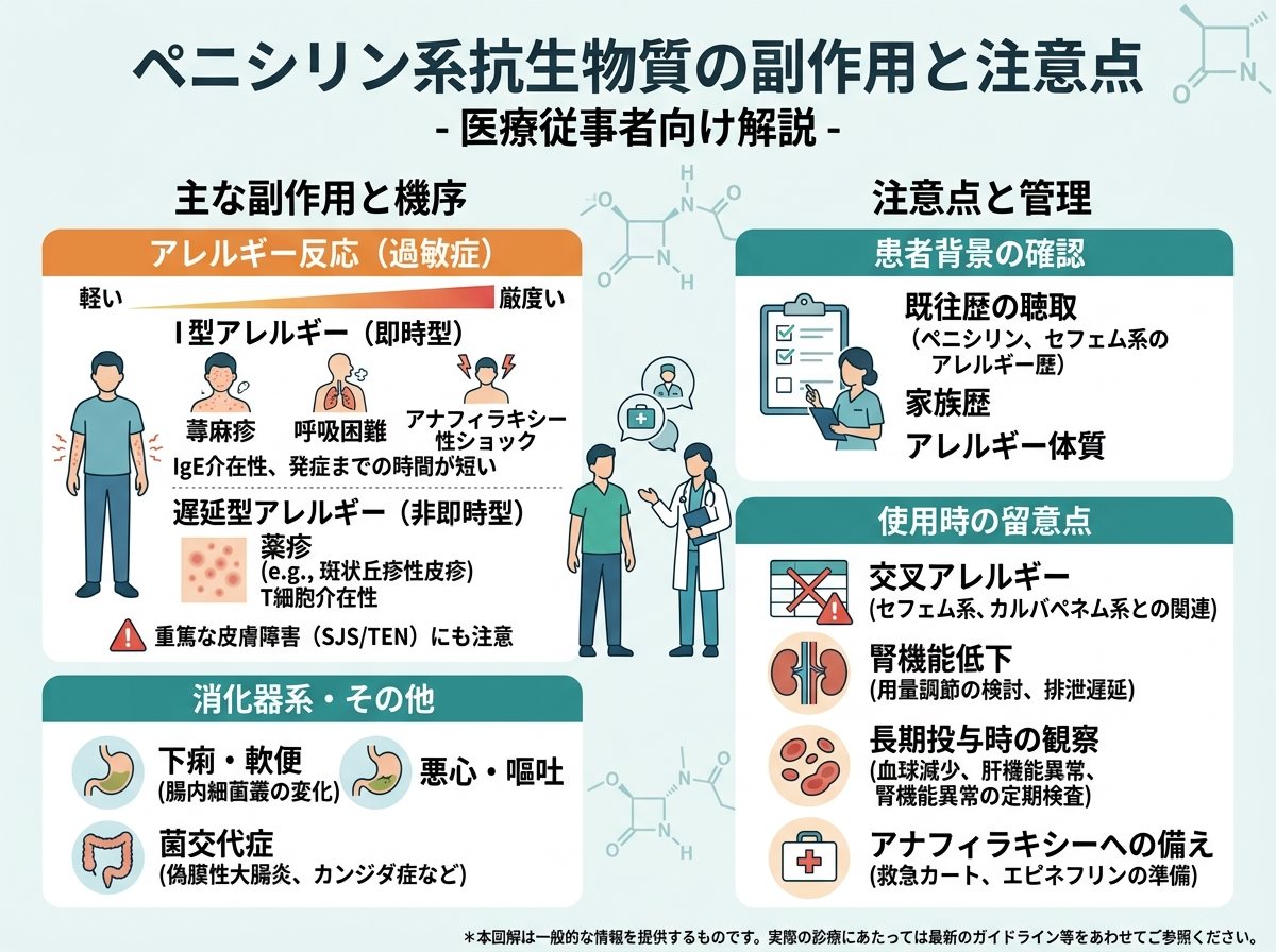 ペニシリン系抗生物質の副作用と注意点