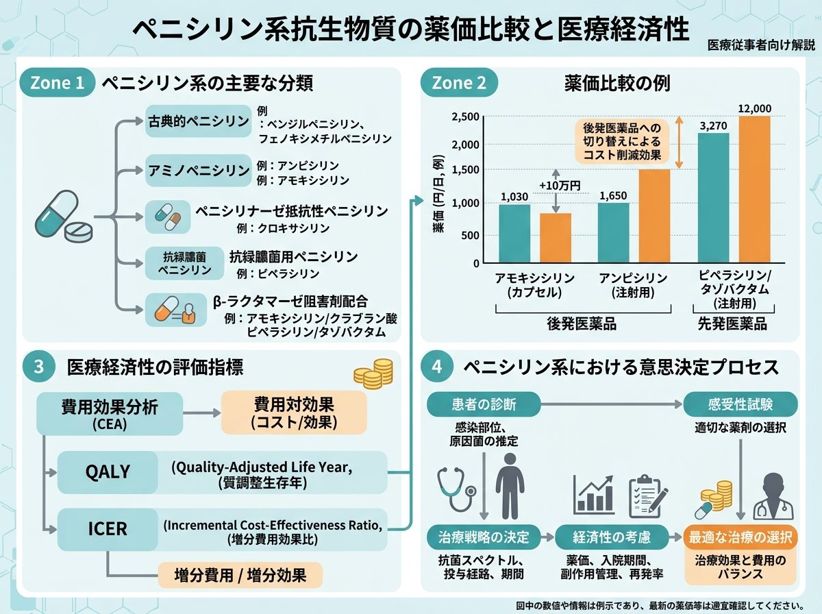 ペニシリン系抗生物質の薬価比較と医療経済性