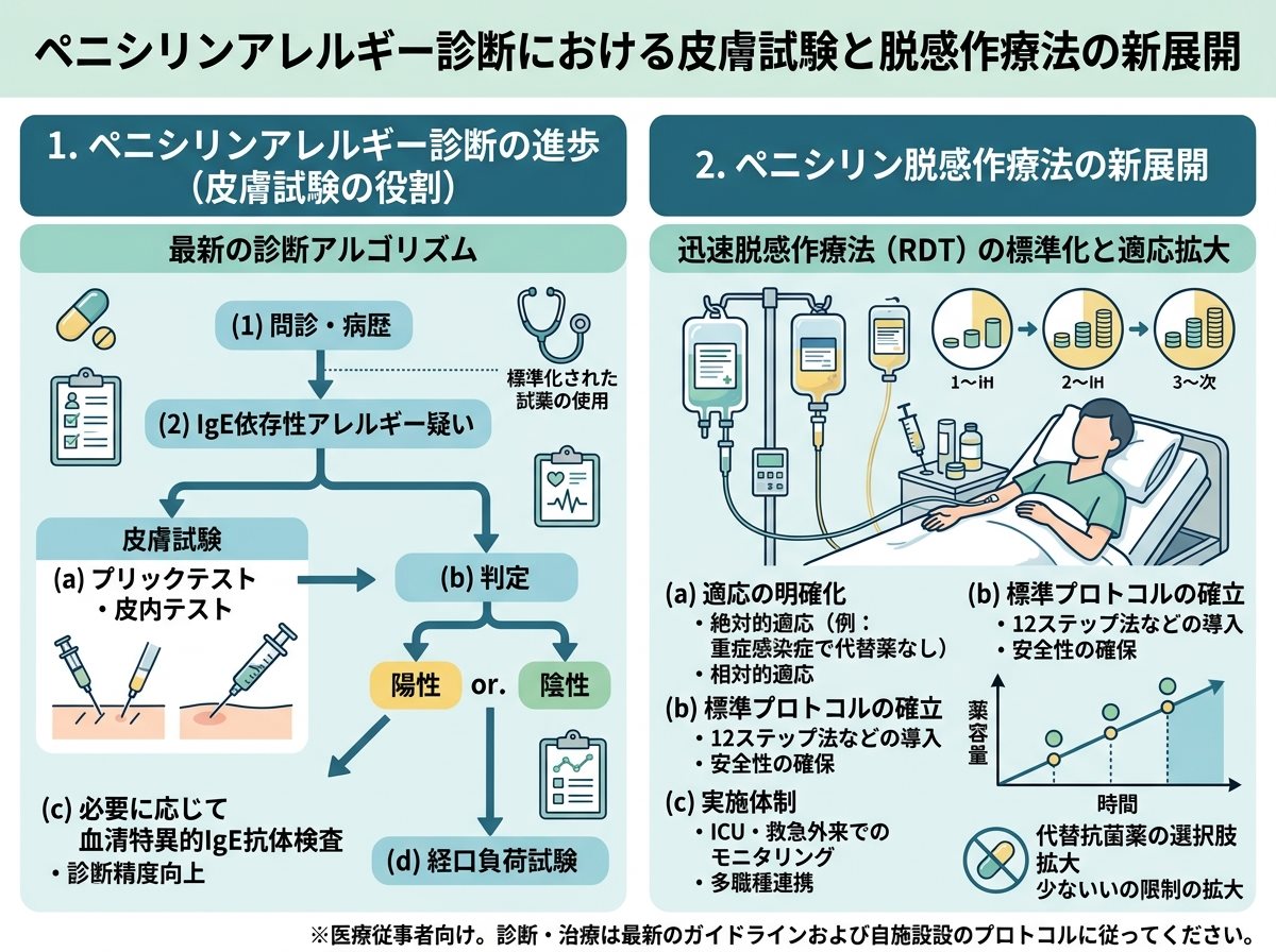 ペニシリンアレルギー診断における皮膚試験と脱感作療法の新展開