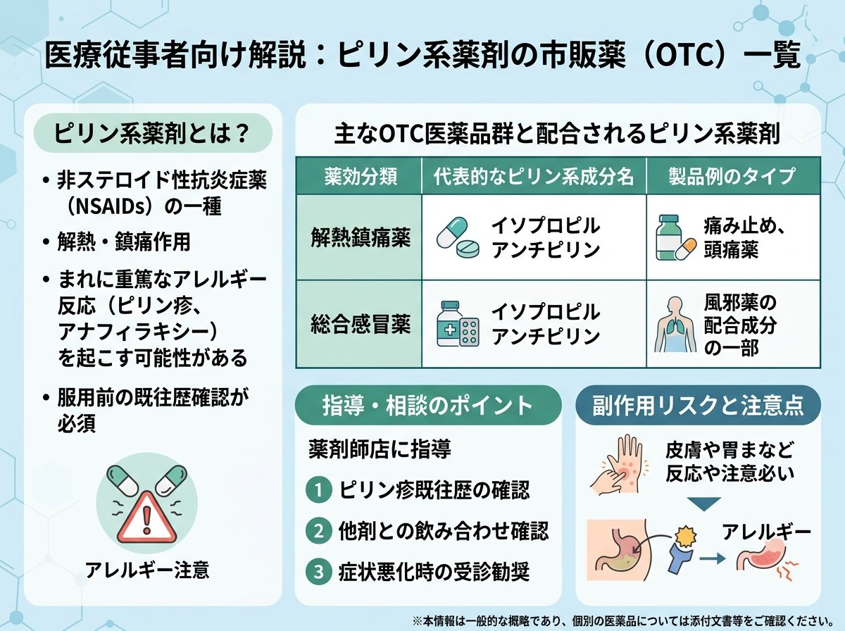 ピリン系薬剤の市販薬（OTC）一覧