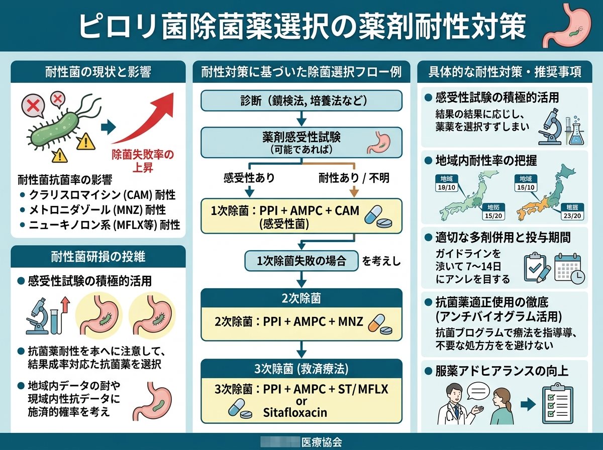 ピロリ菌除菌薬選択の薬剤耐性対策