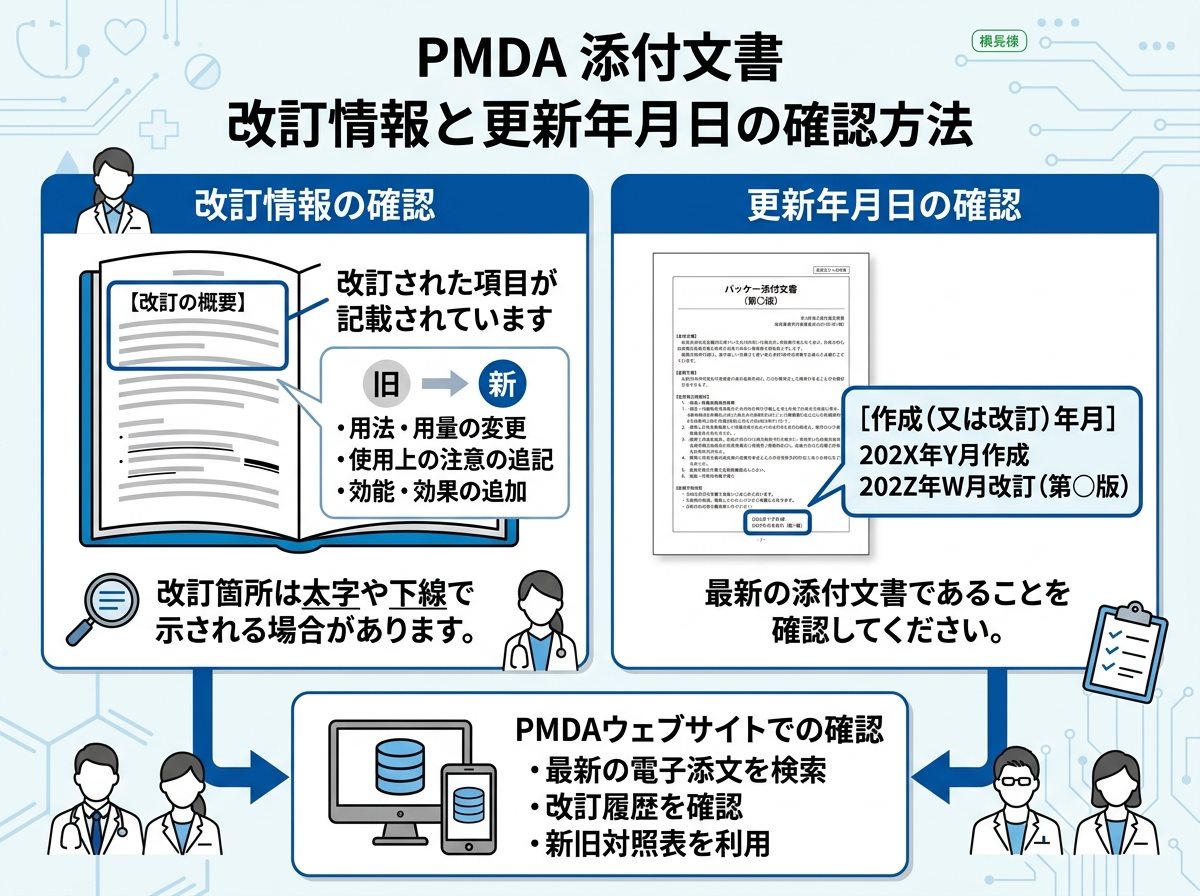 pmda 添付文書 改訂情報と更新年月日
