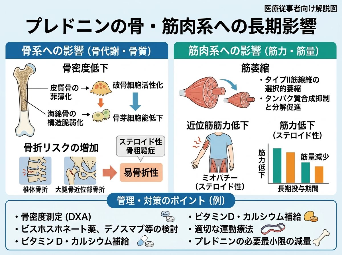 プレドニンの骨・筋肉系への長期影響