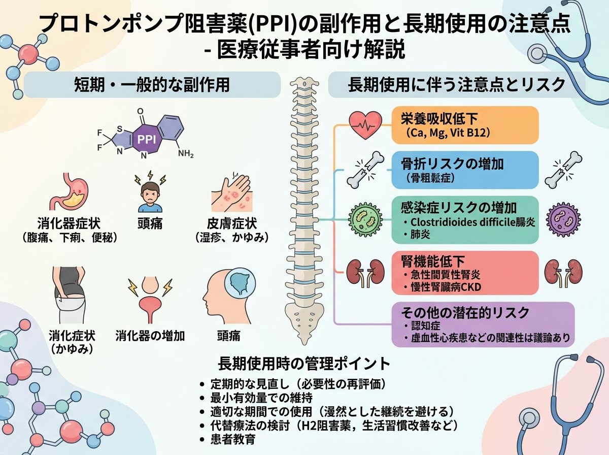 プロトンポンプ阻害薬の副作用と長期使用の注意点