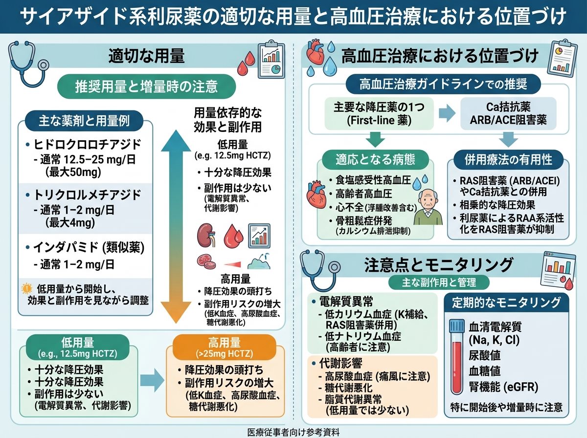サイアザイド系利尿薬の適切な用量と高血圧治療における位置づけ
