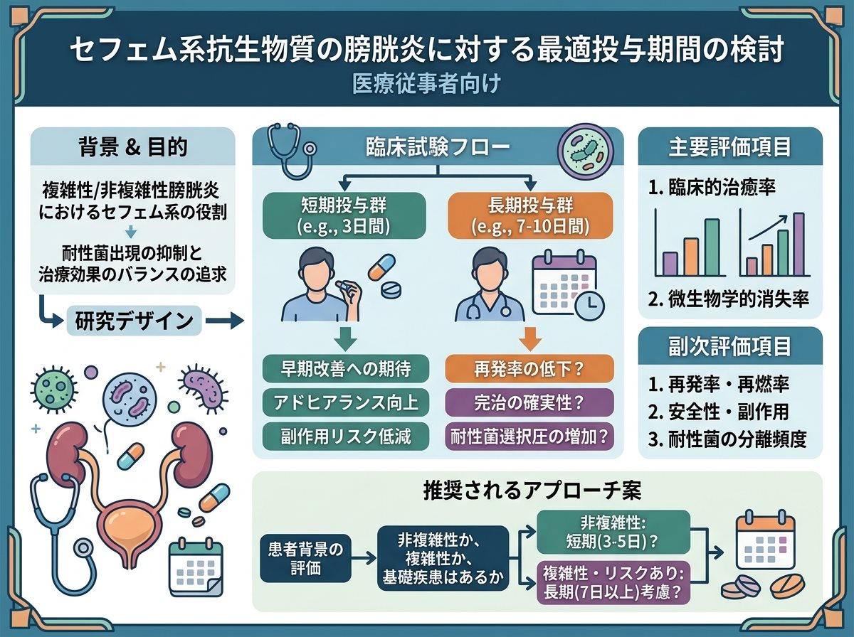 セフェム系抗生物質の膀胱炎に対する最適投与期間の検討