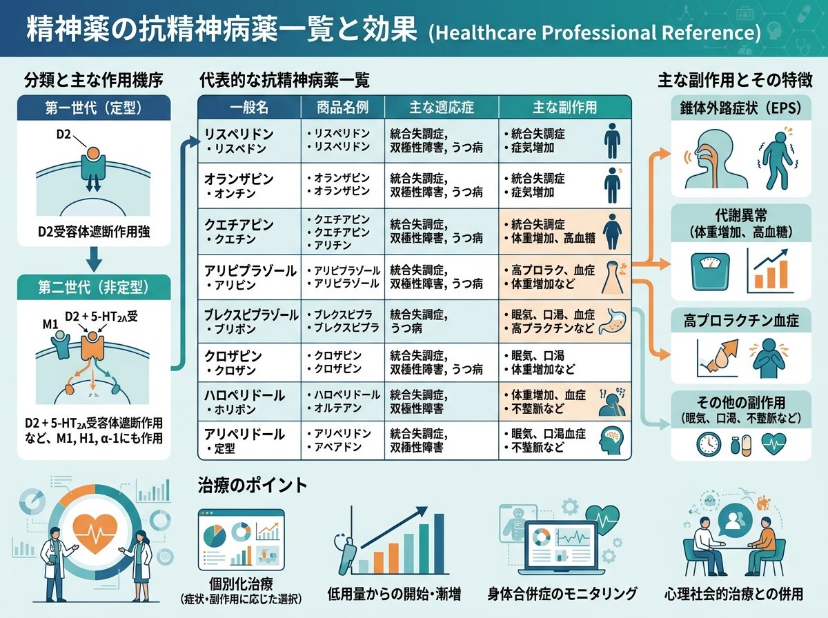 精神薬の抗精神病薬一覧と効果