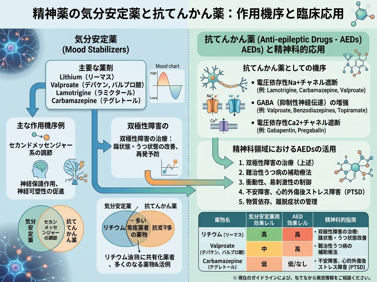 精神薬の気分安定薬と抗てんかん薬