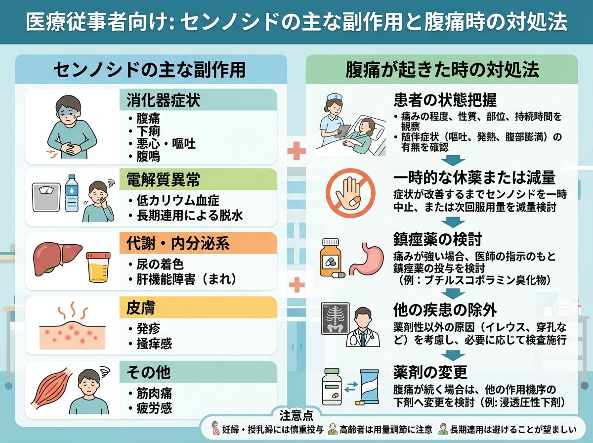 センノシドの主な副作用と腹痛が起きた時の対処法