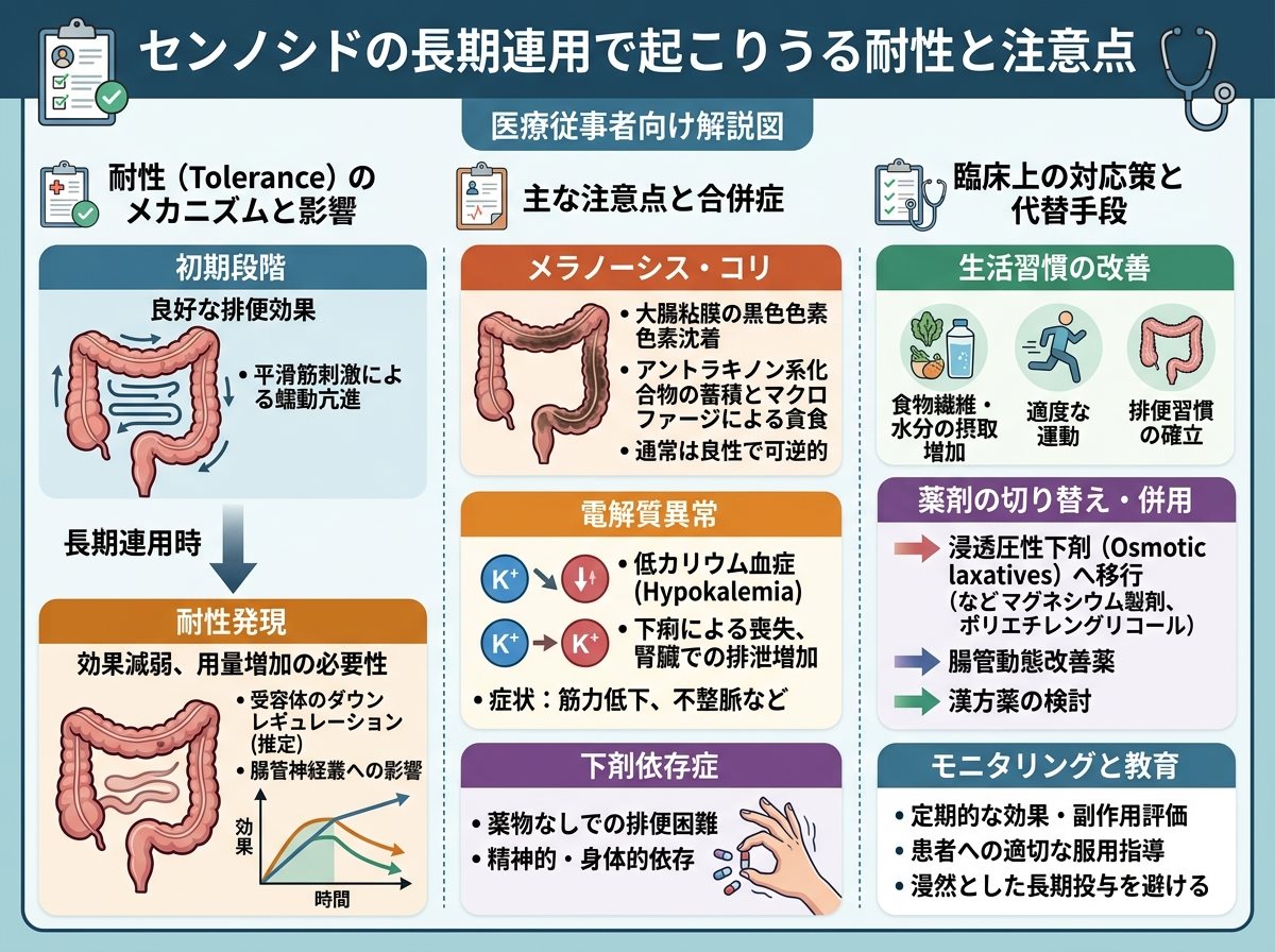 センノシドの長期連用で起こりうる耐性と注意点
