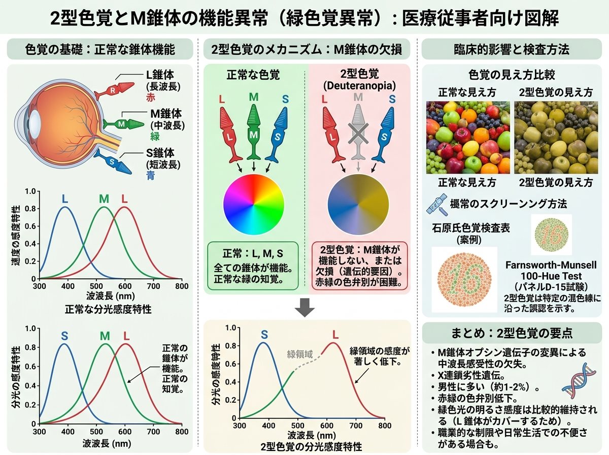 色覚異常の2型色覚とM錐体の機能異常