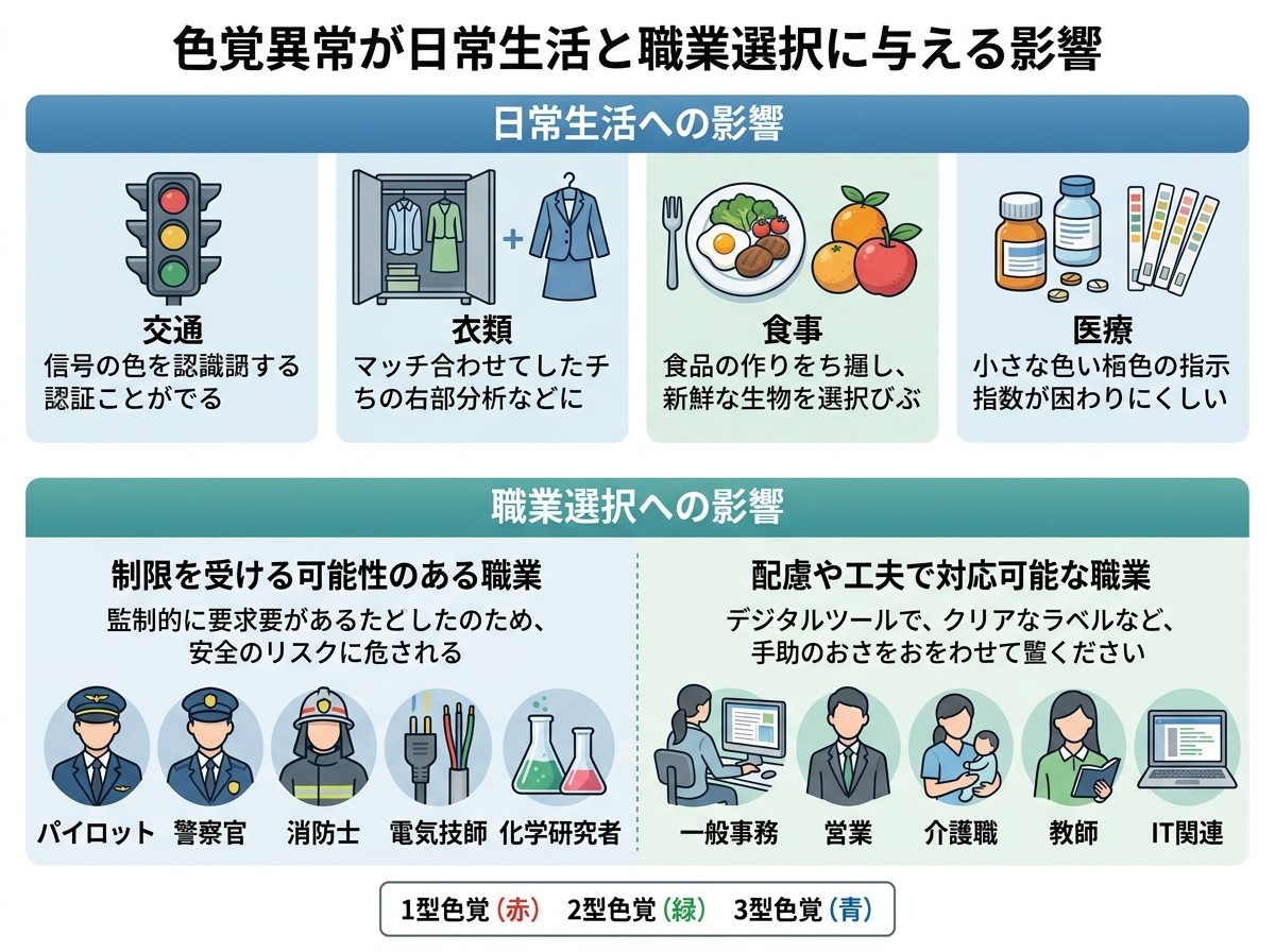色覚異常が日常生活と職業選択に与える影響