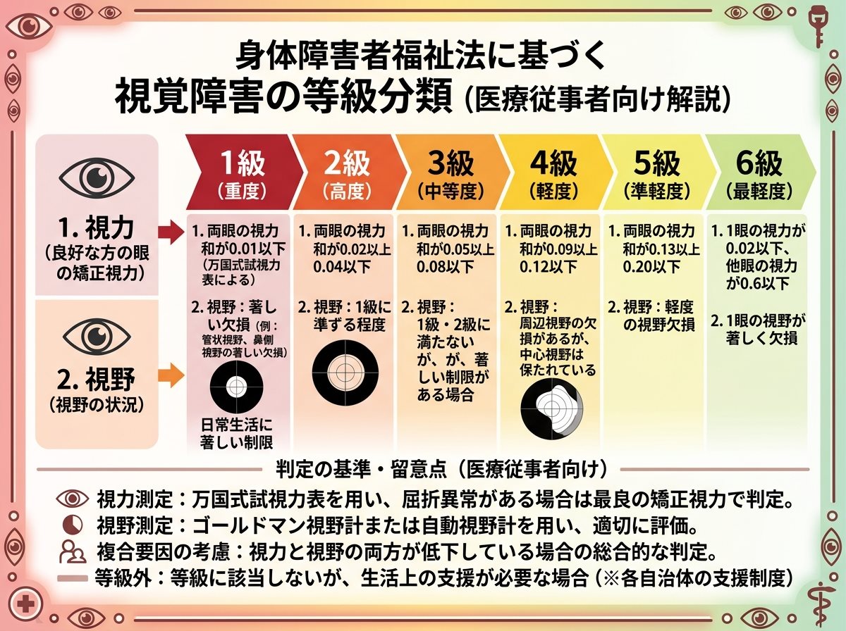 身体障害の視覚障害における等級