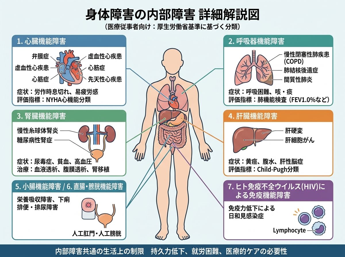 身体障害の内部障害の詳細
