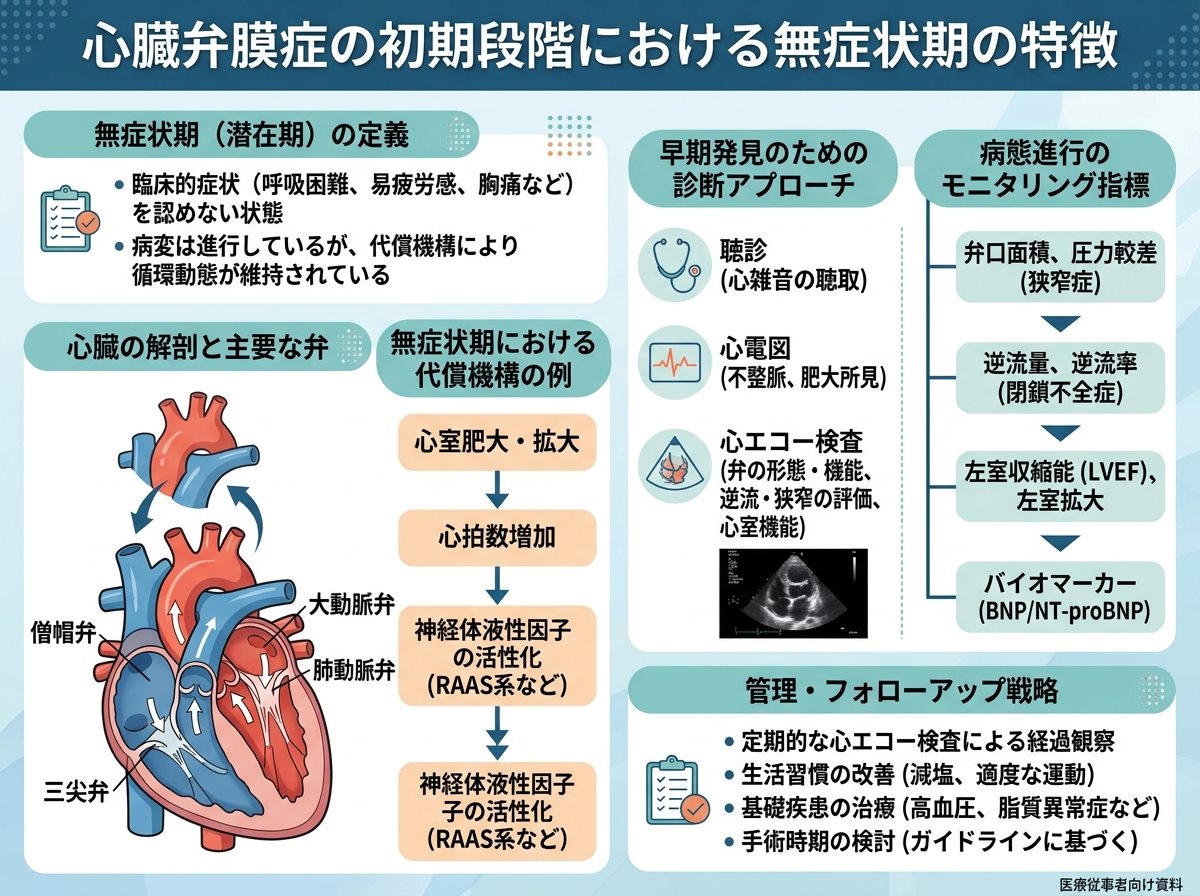 心臓弁膜症の初期段階における無症状期の特徴