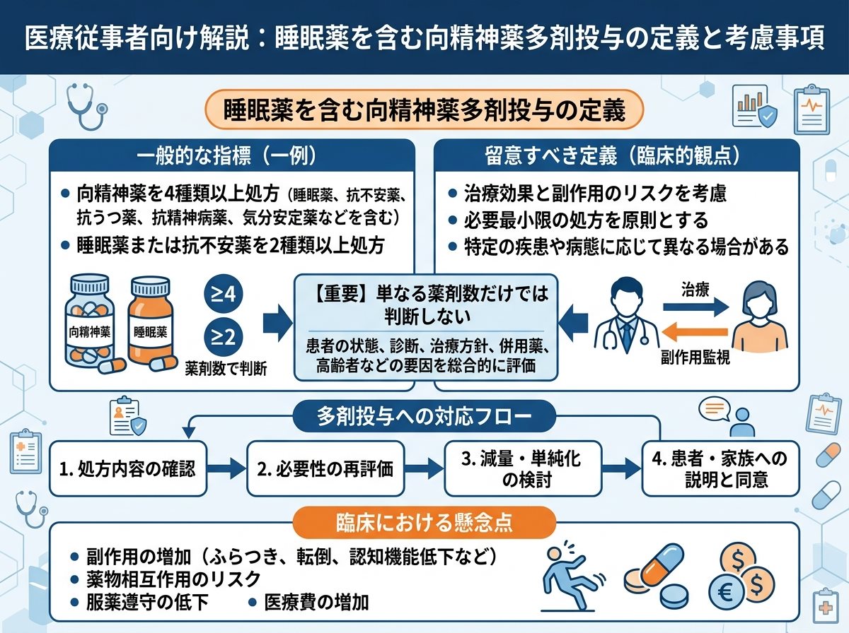 睡眠薬を含む向精神薬多剤投与の定義