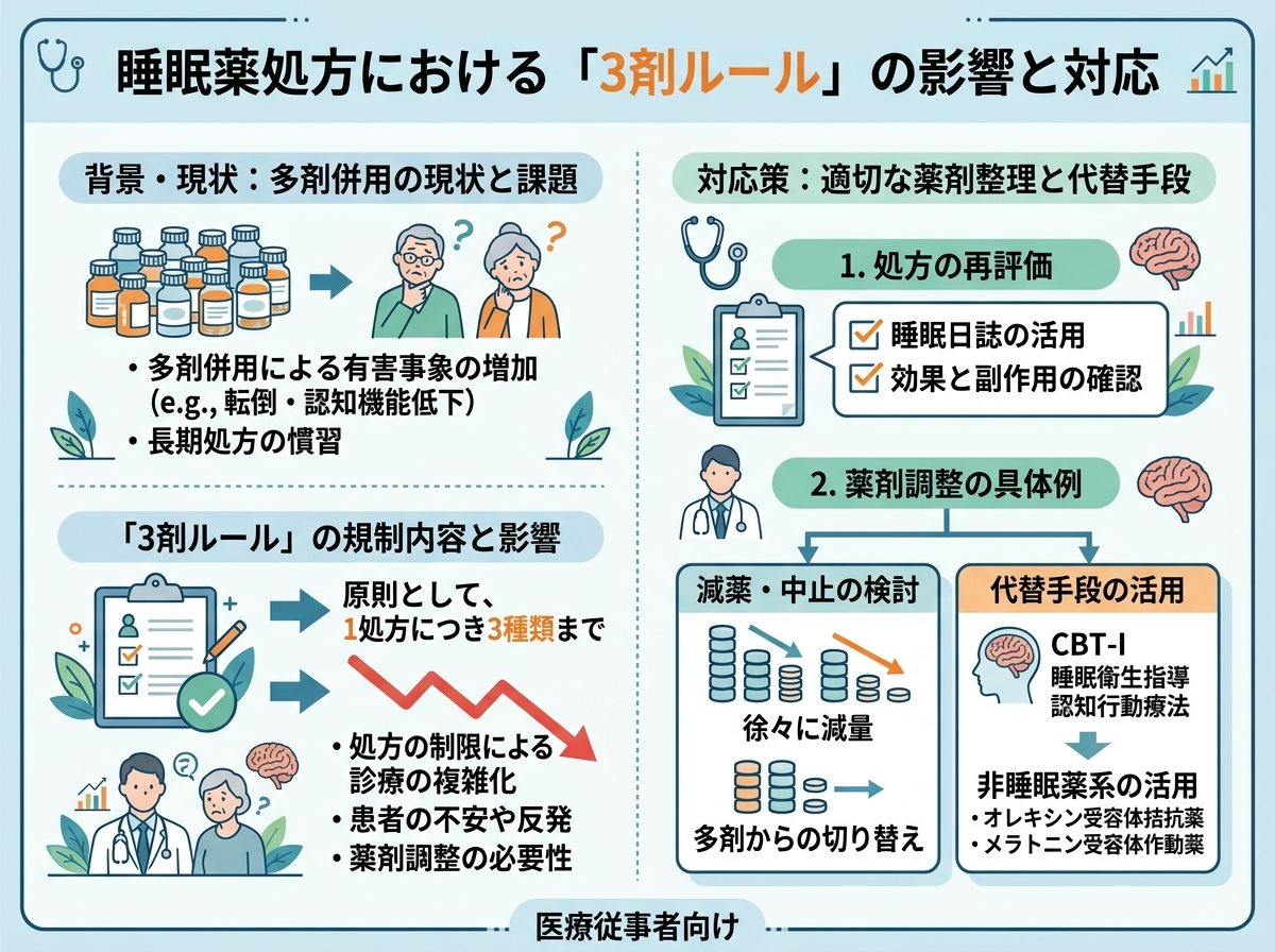 睡眠薬処方における3剤ルールの影響と対応